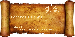 Ferenczy Henrik névjegykártya