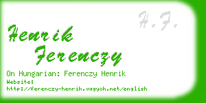 henrik ferenczy business card